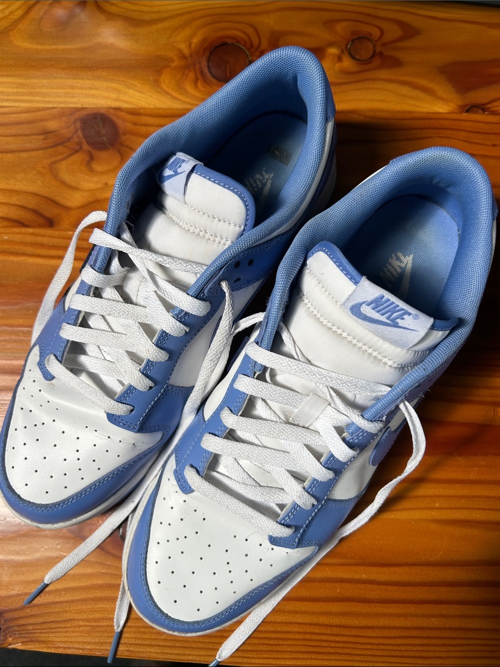 Nike Menโs Low-Top Sneakers โ White & Light Blue